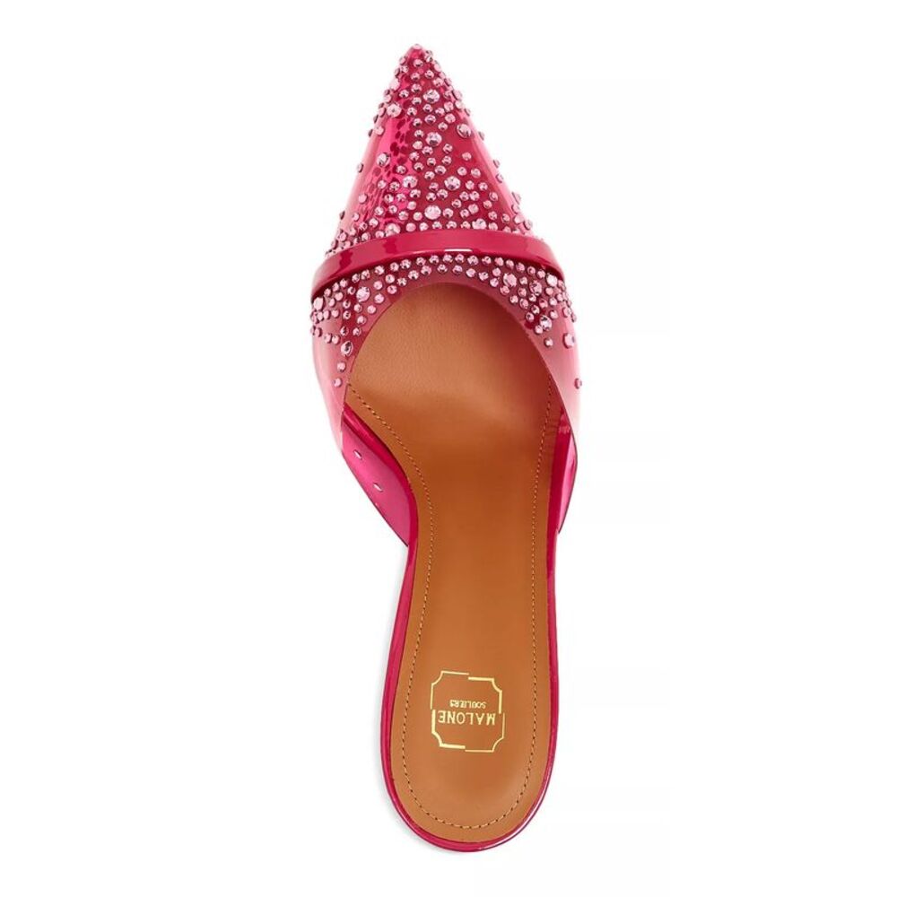 Malone Souliers Womens Joella Crystal-Embellished Mules 37 Pink - NIB $795 - Picture 4 of 7